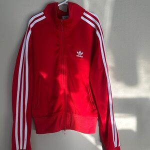 Adidas Bold Red Jacket with White Accents